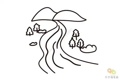 小河简笔画小河简笔画彩色
