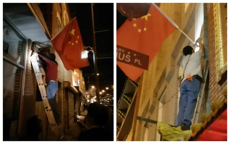 2016年10月10日傍晚7时,芝加哥唐人街华灯初起,夜色降临,基乎所有人都