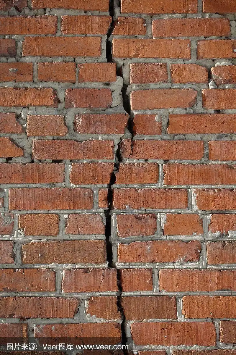 红砖墙上有一道垂直裂缝.分离的概念
