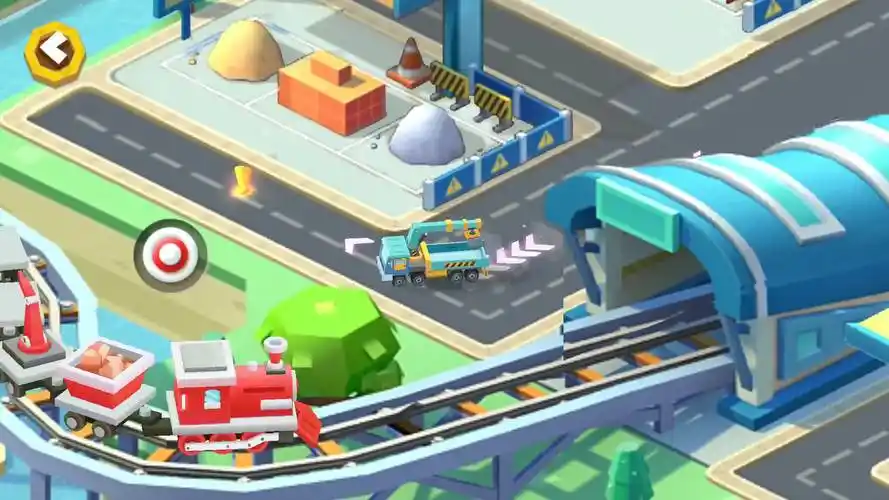 宝宝巴士工程车 大吊车运送沙子水泥