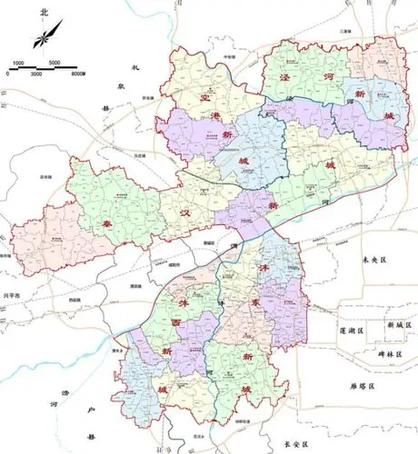西咸新区行政区划图 |西咸新区于4月8日起,正式托管咸阳市15个乡镇