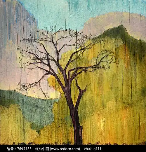 油画有树的风景