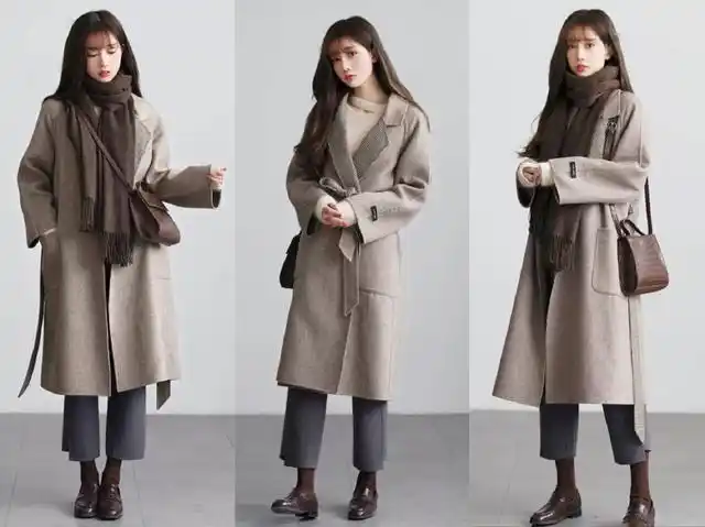 毛呢大衣 阔腿裤,秋冬这样穿最流行,谁穿谁显瘦!_搭配