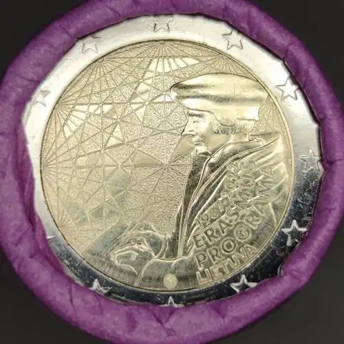 2欧元伊拉斯谟主题币立陶宛