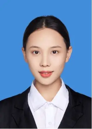 女士1寸蓝底证件照