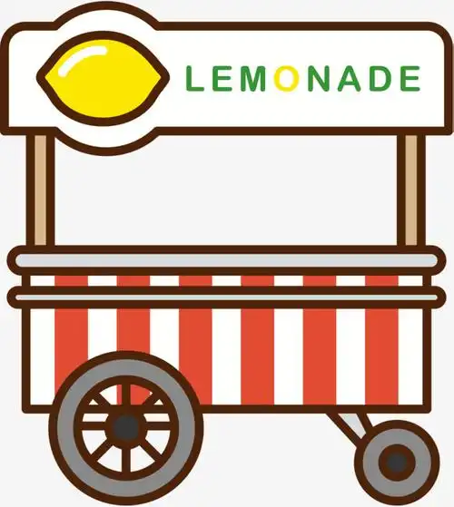 人工推车矢量小摊