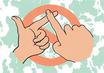 禁止手势漫画 禁止争论手卡通漫画符号对错