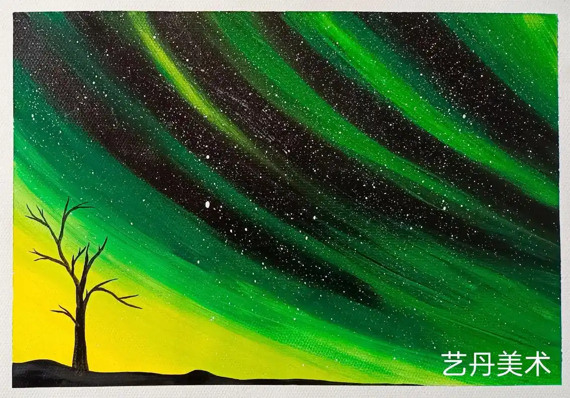 水粉星空 - 艺丹美术 - 抖音