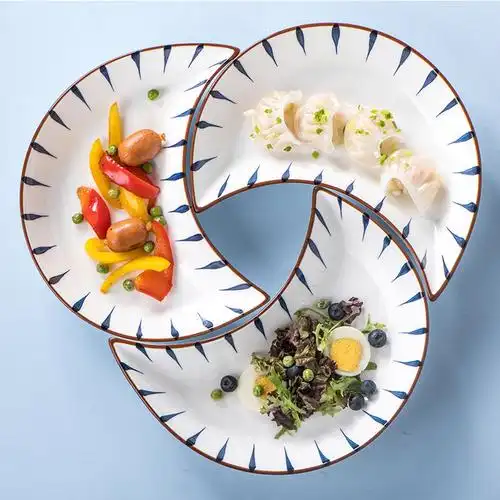 分餐盘网红陶瓷拼盘餐具组合月亮团圆盘子聚会分餐盘菜盘创意摆盘套装