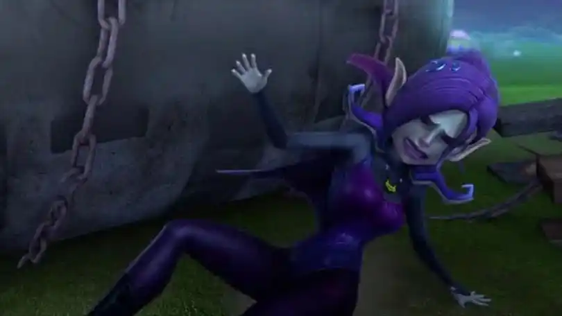 嚣张皮衣长靴女反派被枪打倒