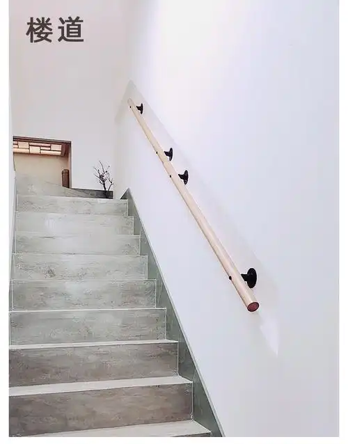 楼梯扶手老年人楼梯扶手家用靠墙榉木扶手儿童幼儿园定制实木扶手长度