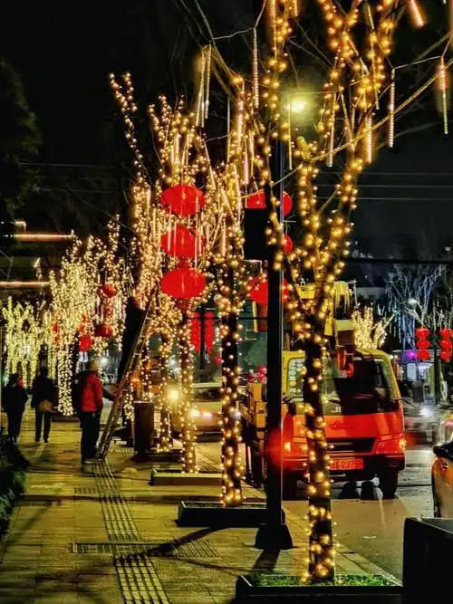 描述过年街道的句子春节大街的景象