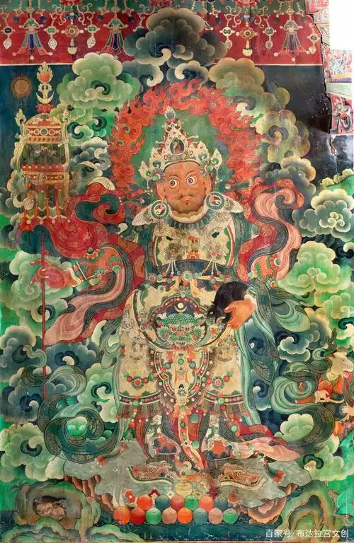 图/布达拉宫壁画 北方多闻天王即财宝天