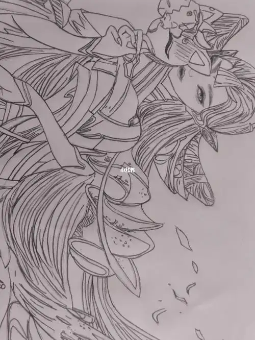 画渣摸鱼  #临摹画画  #随便画画  #王者荣耀貂蝉猫影幻舞  下笔重了