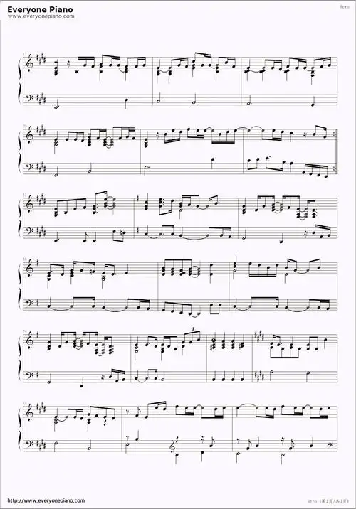 hero-玛莉亚·凯莉经典之作五线谱预览2