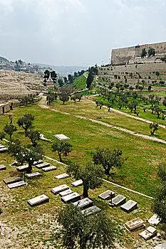 汲沦谷,山谷,墓地,耶路撒冷,以色列,中东