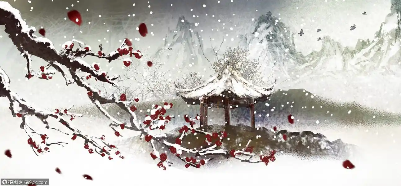 古风二十四节气之冬季插画