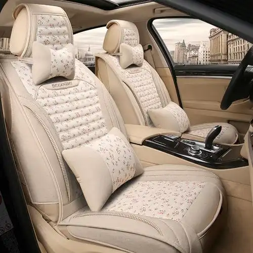 现代ix35ix25途胜索纳塔8朗动名图汽车坐垫亚麻座套四季通用全包