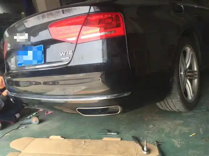 适用于14款奥迪a8l改装升级w12方口排气管方形汽车包围