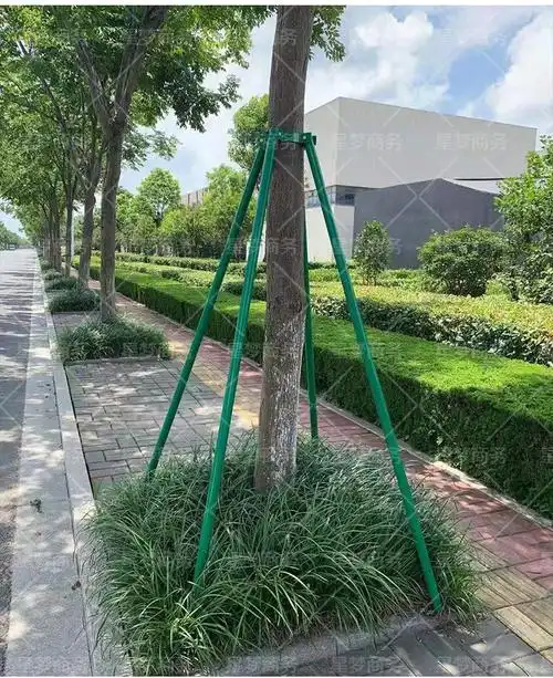 树木支撑架钢管固定器绿色大树支撑杆乔木防风抱箍园林树苗支撑绿色1