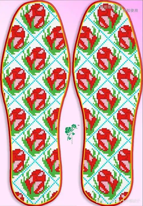 传统手工十字绣鞋垫图样