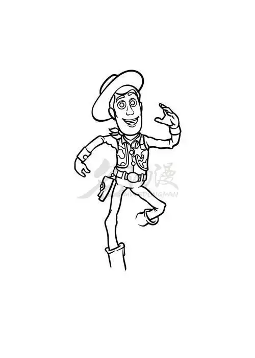 给衬衫画上格子,这样胡迪线稿就画好了,是不是很简单呢?