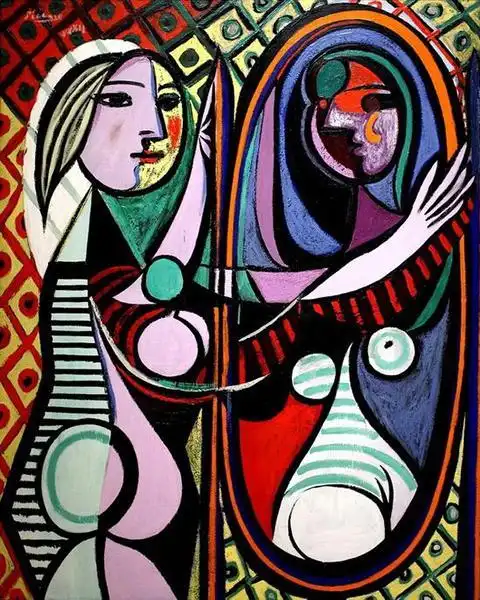 毕加索《镜中女孩》