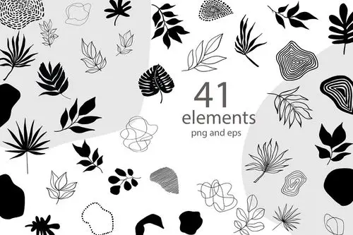 抽象手绘植物图案设计素材集合abstractbotanicalpatterns