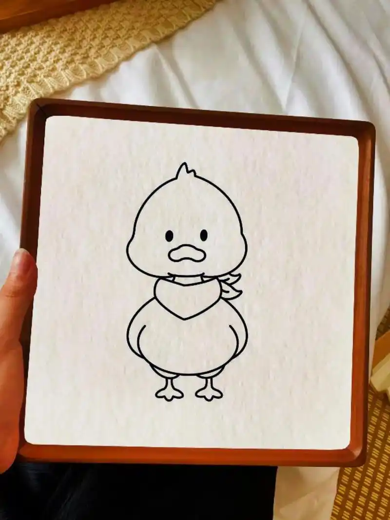 图文伙伴计划2024 可爱的卡通小鸭子简笔画教程.#治愈简 - 抖音