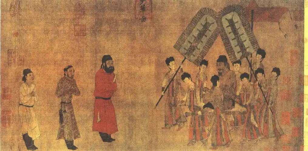 《步辇图》原图影印与赏析 - 名画欣赏 - 品诗文网