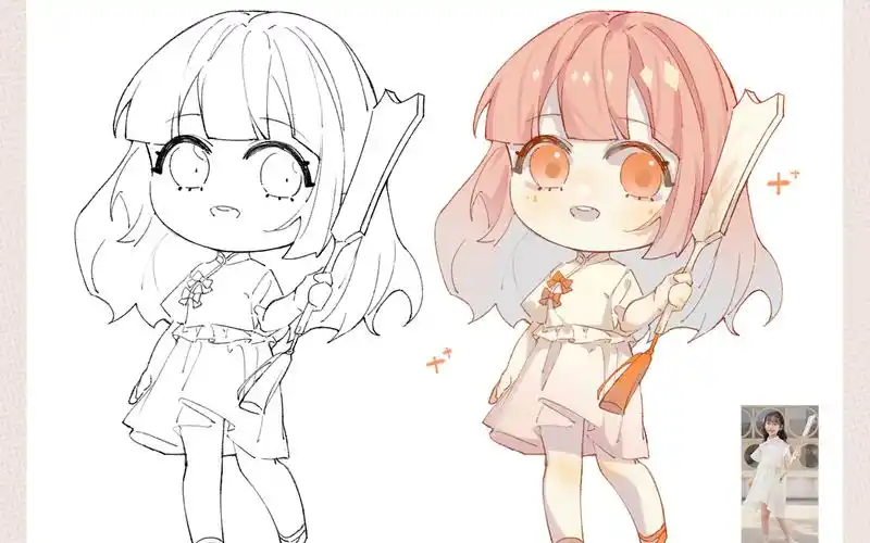 【q版人物篇】从起稿到上色全过程03