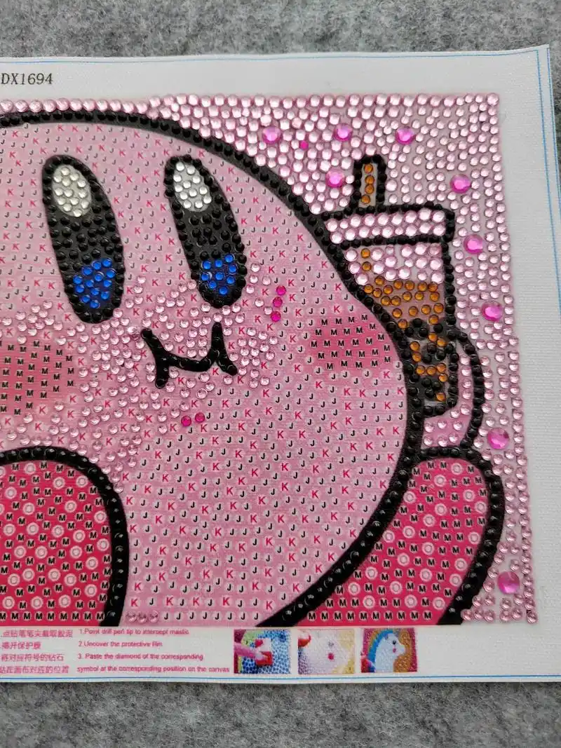 手工制作钻石画:卡比喝奶茶 - 抖音