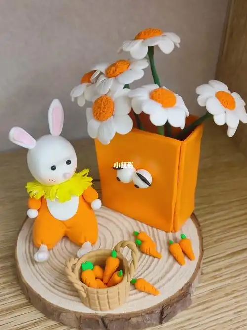 超轻粘土秋天的小兔子