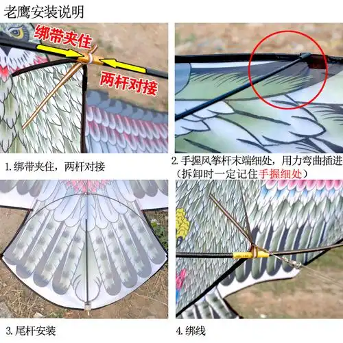 飞悦风筝 2021新款飞悦成人风筝伞布老鹰微风易飞大型风筝初学者风筝
