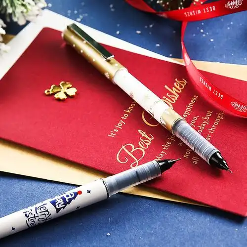 晨光冰雪节限定优品系列中性笔针管盖帽按动学生中性笔