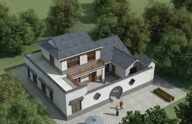 中式别墅太老套这款2层四合别墅带你认识不一样的中式风