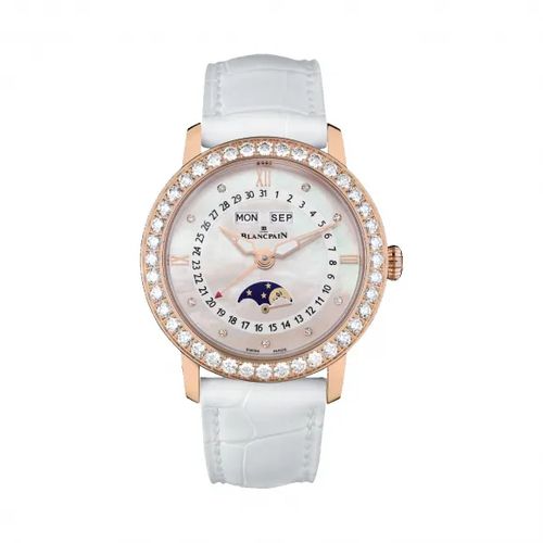 blancpain宝珀手表女装腕表女表月相日历皮带机械表3663-2954-55b