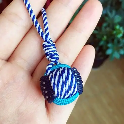 手工编织钥匙链创意钥匙扣金刚猴拳结小球民族风特色手机汽车挂件