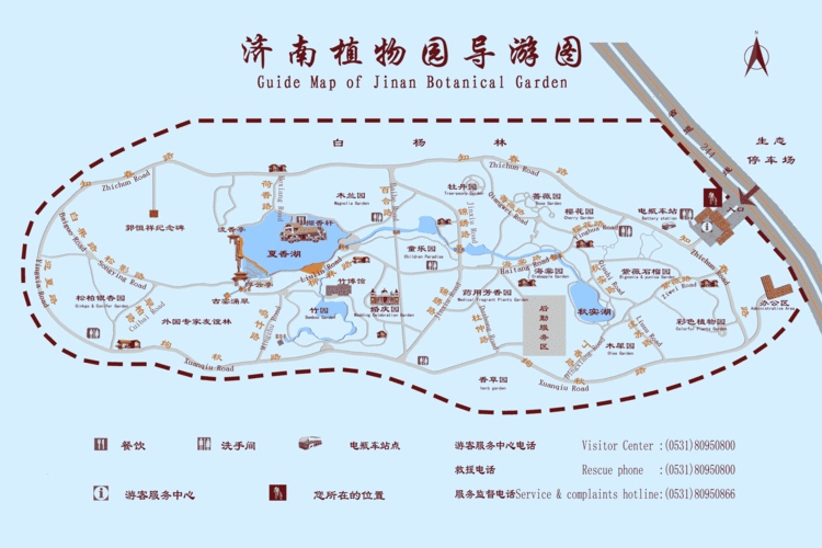 济南植物园园区地图及服务