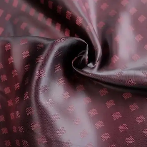 双色缎面格子设计涤纶提花定制西装衬里面料