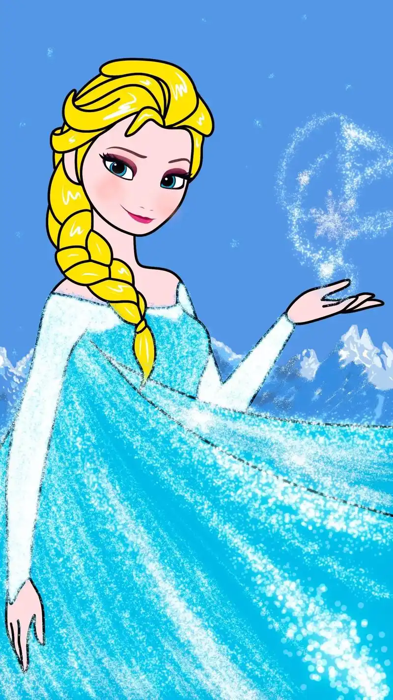画艾莎公主 冰雪奇缘.在安娜的敦促下,艾尔莎挥舞着双手,召唤 - 抖音