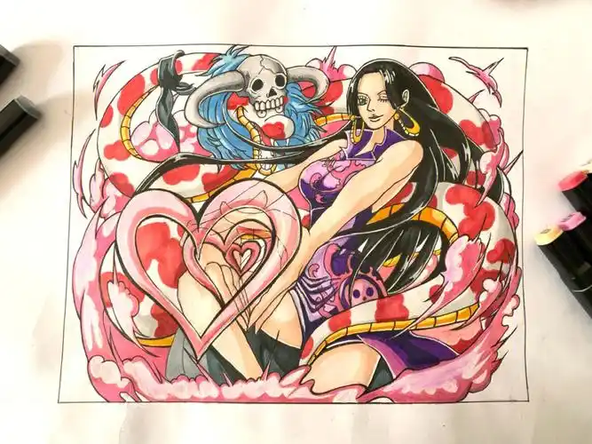 马克笔临摹海贼王女帝汉库克