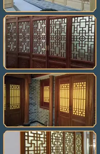 中式花格门窗价格 点轩仿古木雕门窗定制
