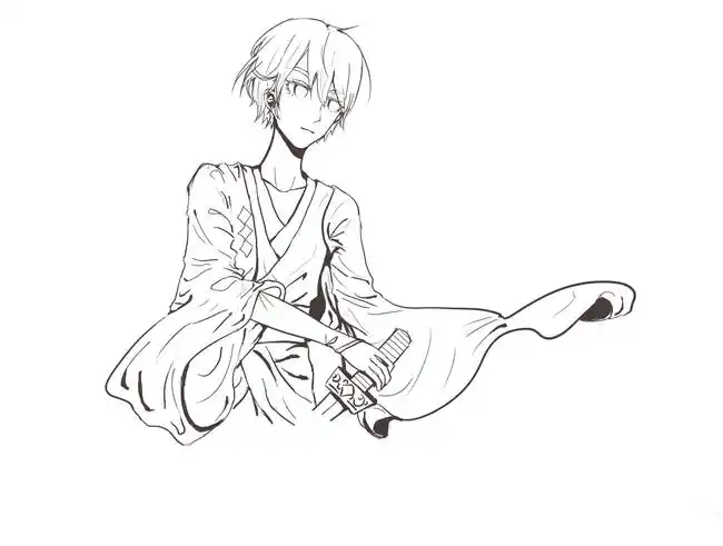 是一张线稿言和刀剑春秋的设子是真的帅啊我