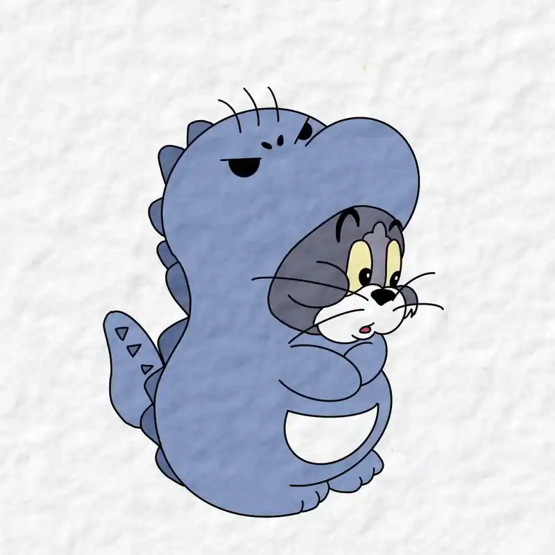 汤姆猫简笔画教程步骤