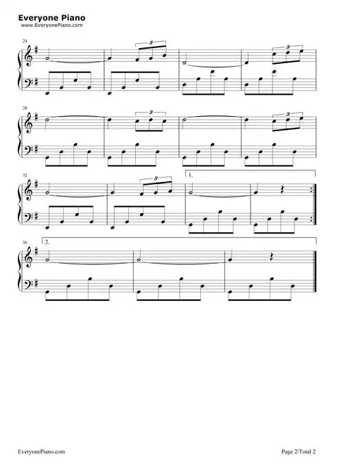 绒花-芳华片尾曲五线谱预览2-钢琴谱文件(五线谱,双手简谱,数字谱