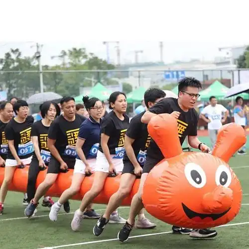 充气毛毛虫趣味运动会道具户外团建活动游戏高清实拍图