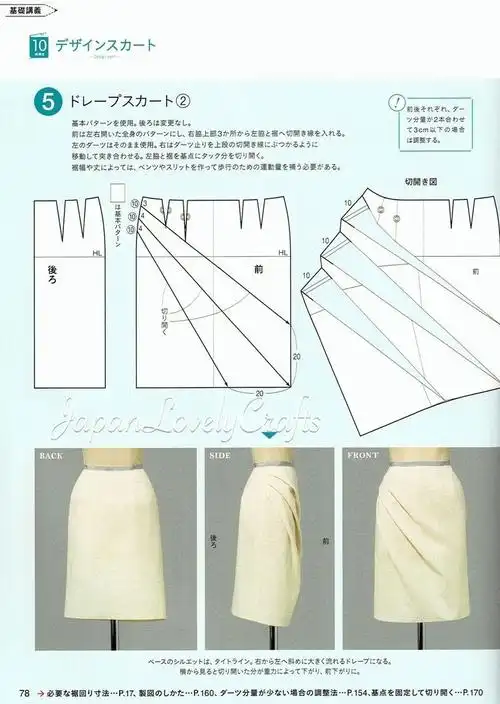 图集| 五款造型有趣的半身裙图纸