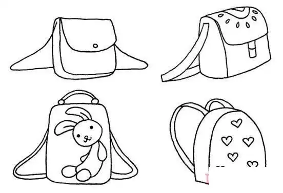 各种儿童小书包怎么画简单可爱 书包的画法步骤_动漫人物_儿童简笔画