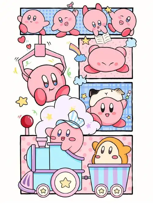 procreate可爱动漫分镜临摹星之卡比